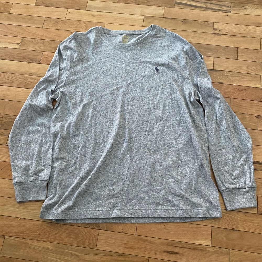 Polo Ralph Lauren Mens Classic Fit Long Sleeve T-Shirt‎ Grey Heather Large Pony
